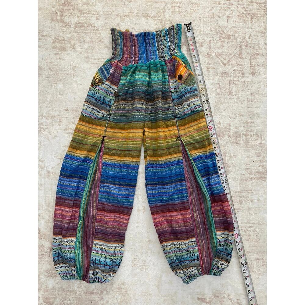 Vintage Colorful Harem Boho Gypsy Granola Pants - Picture 2 of 7